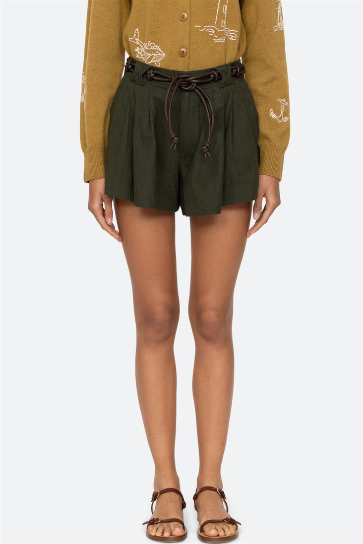 Shai Sportswear Belted Short Army