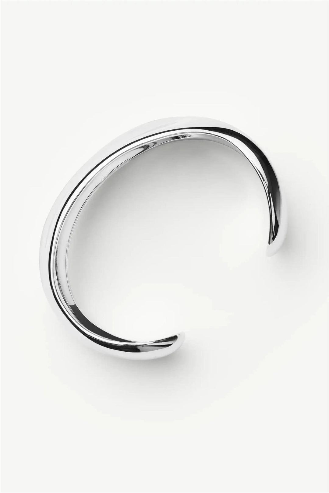 Sculptural Ridge Molten Cuff Bracelet Silver