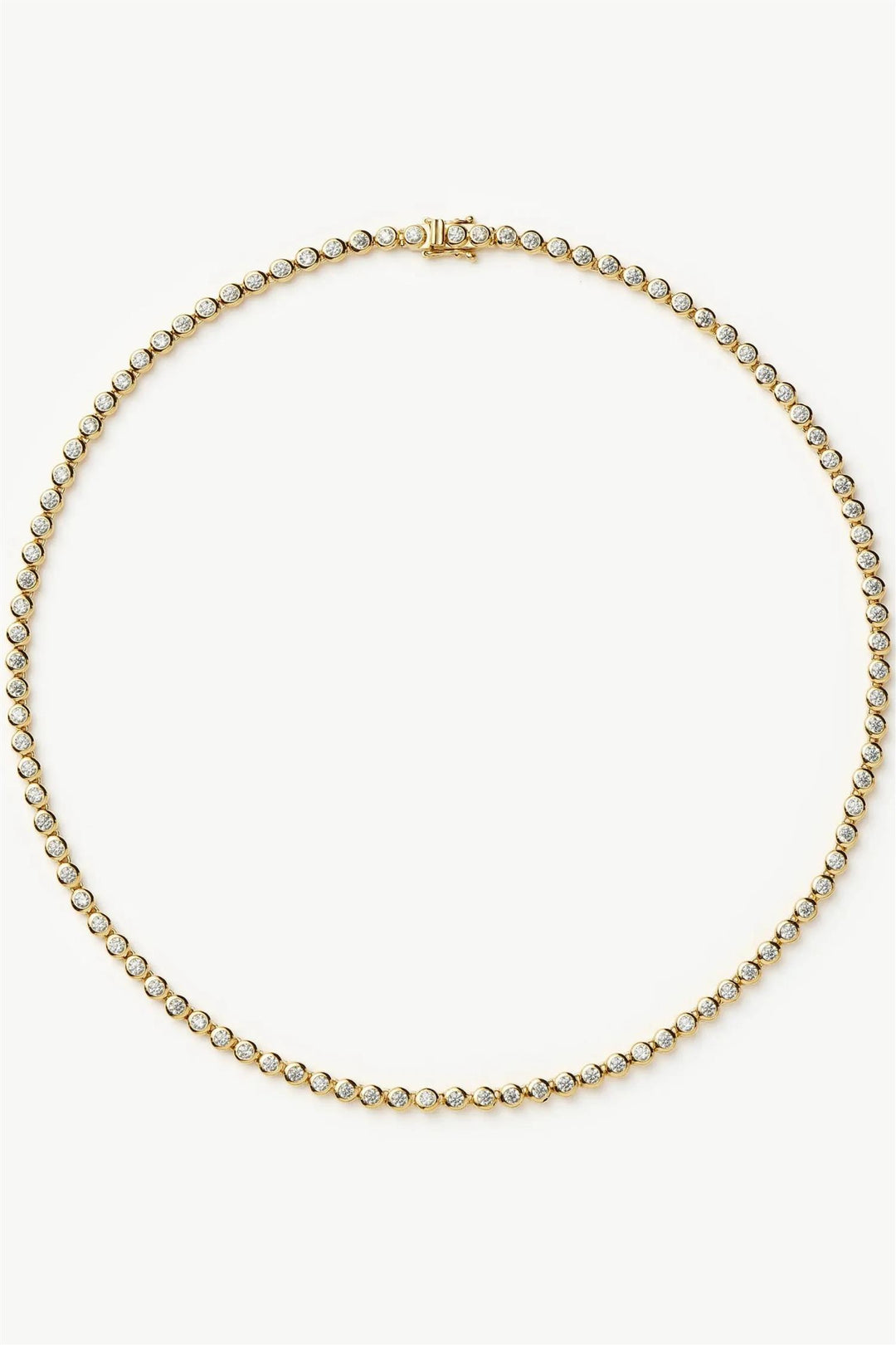 Tennis Round Necklace Gold