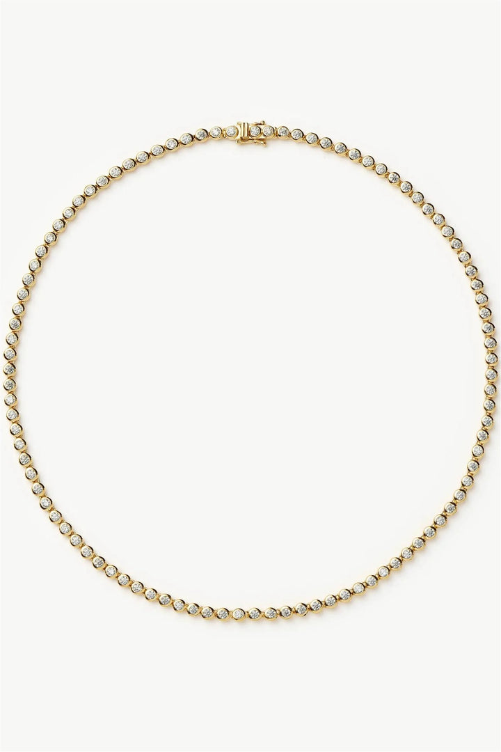 Tennis Round Necklace Gold