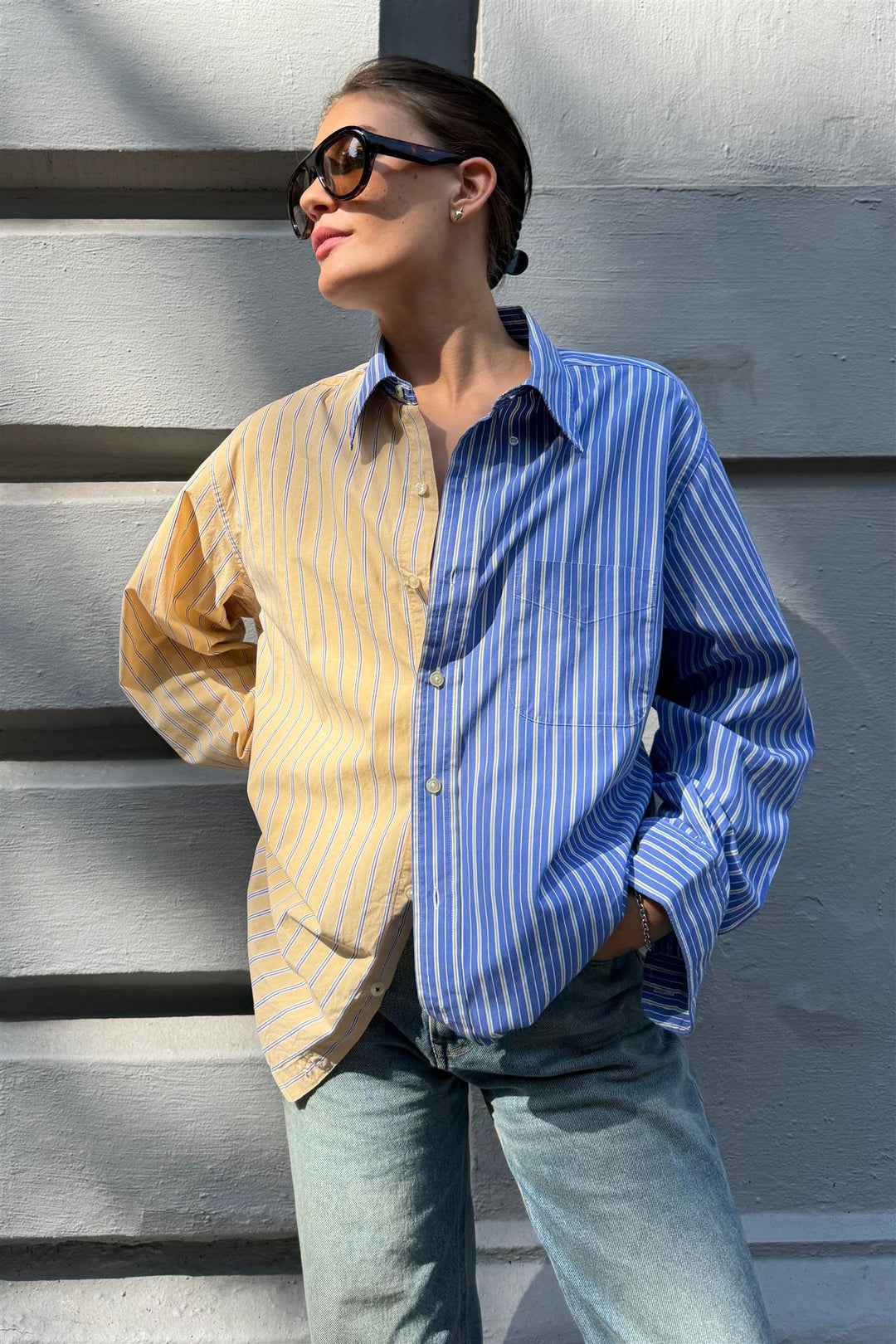 Contrasted Shirt CMS390 Size 38