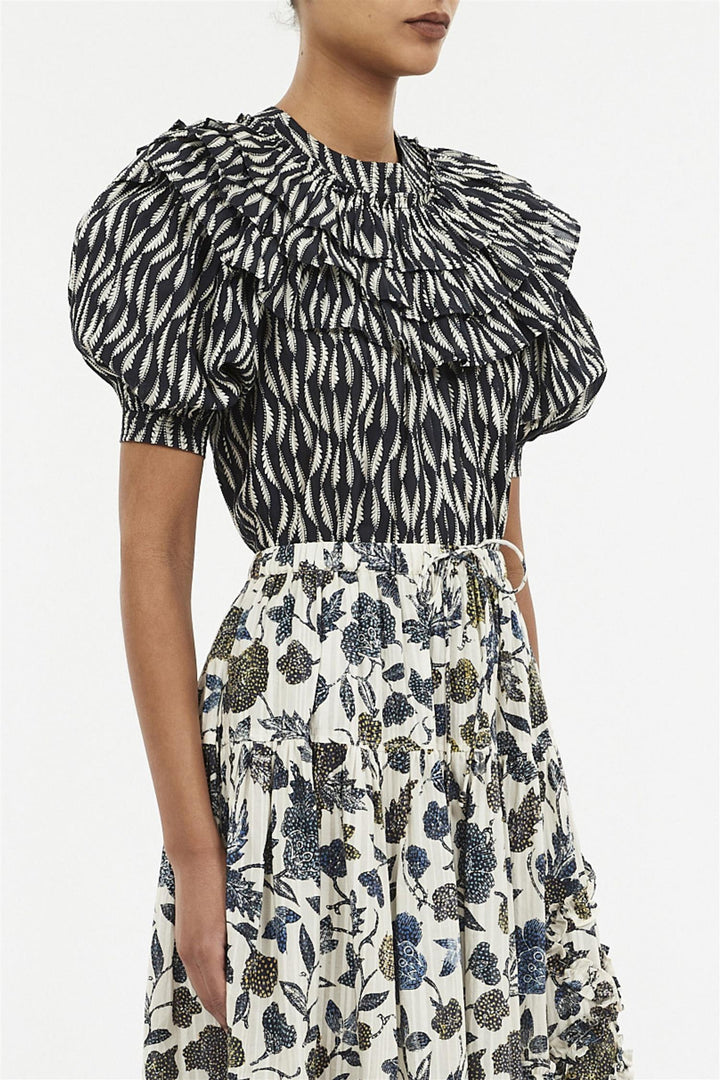 Mira Puff Sleeve Top Graphite