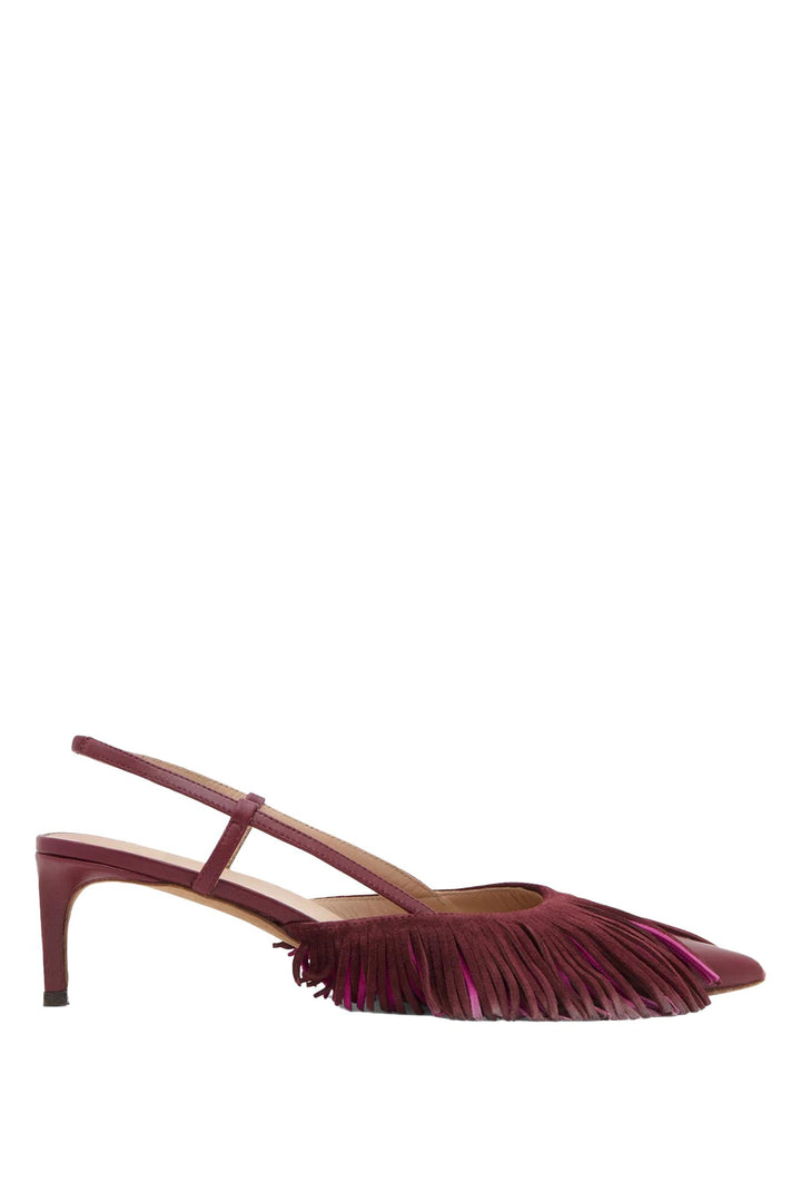 Shira Fringe Slingback Bordeaux Colorblock