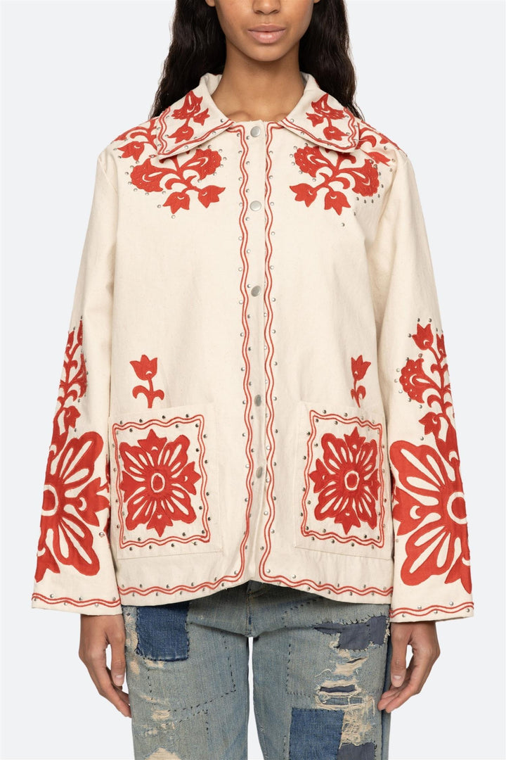 Liliana Applique Jacket Red