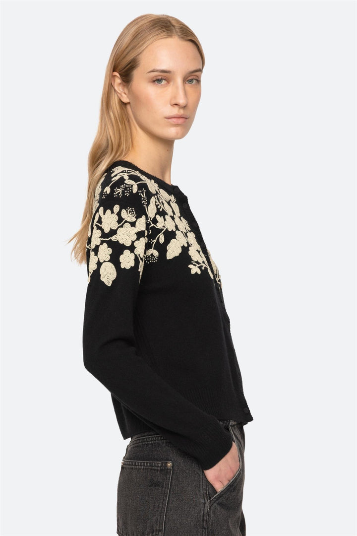 Shiloh Embellished Long Sleeve Cardigan Black