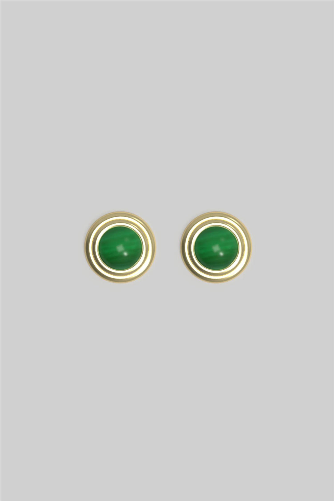 Lolly Stud Malachite Plated