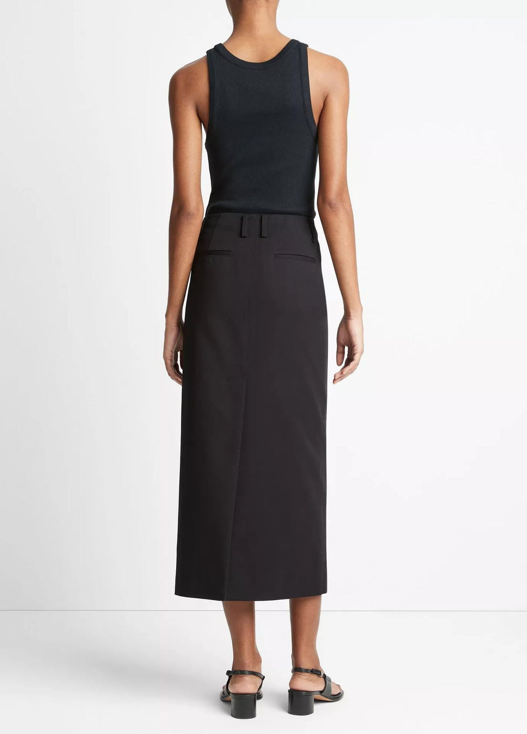 Straight Fit Trouser Skirt Black