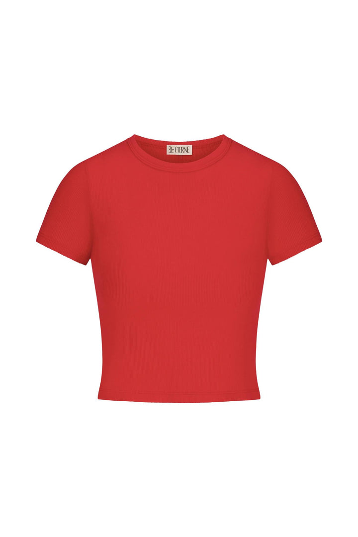 Butter Rib Short Sleeve Baby Tee Rouge