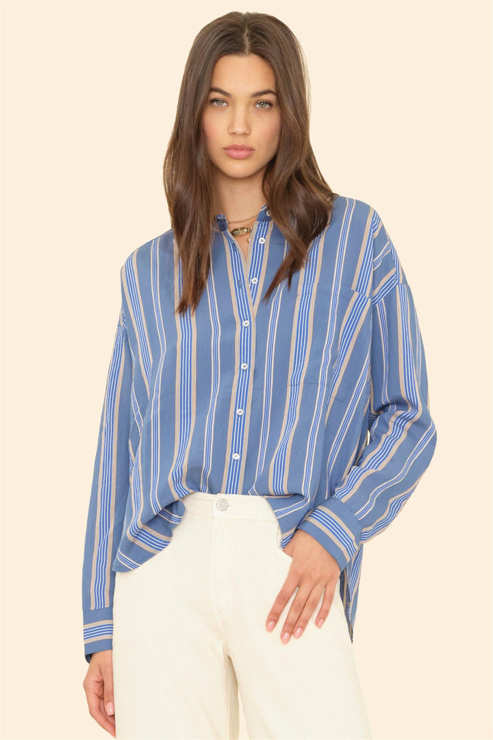 Jordy Shirt Navy Blue Stripe