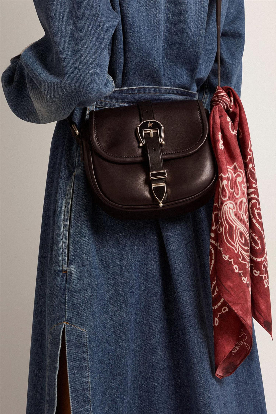 Golden Foulard Paisley Silk Scarf Spiced Apple