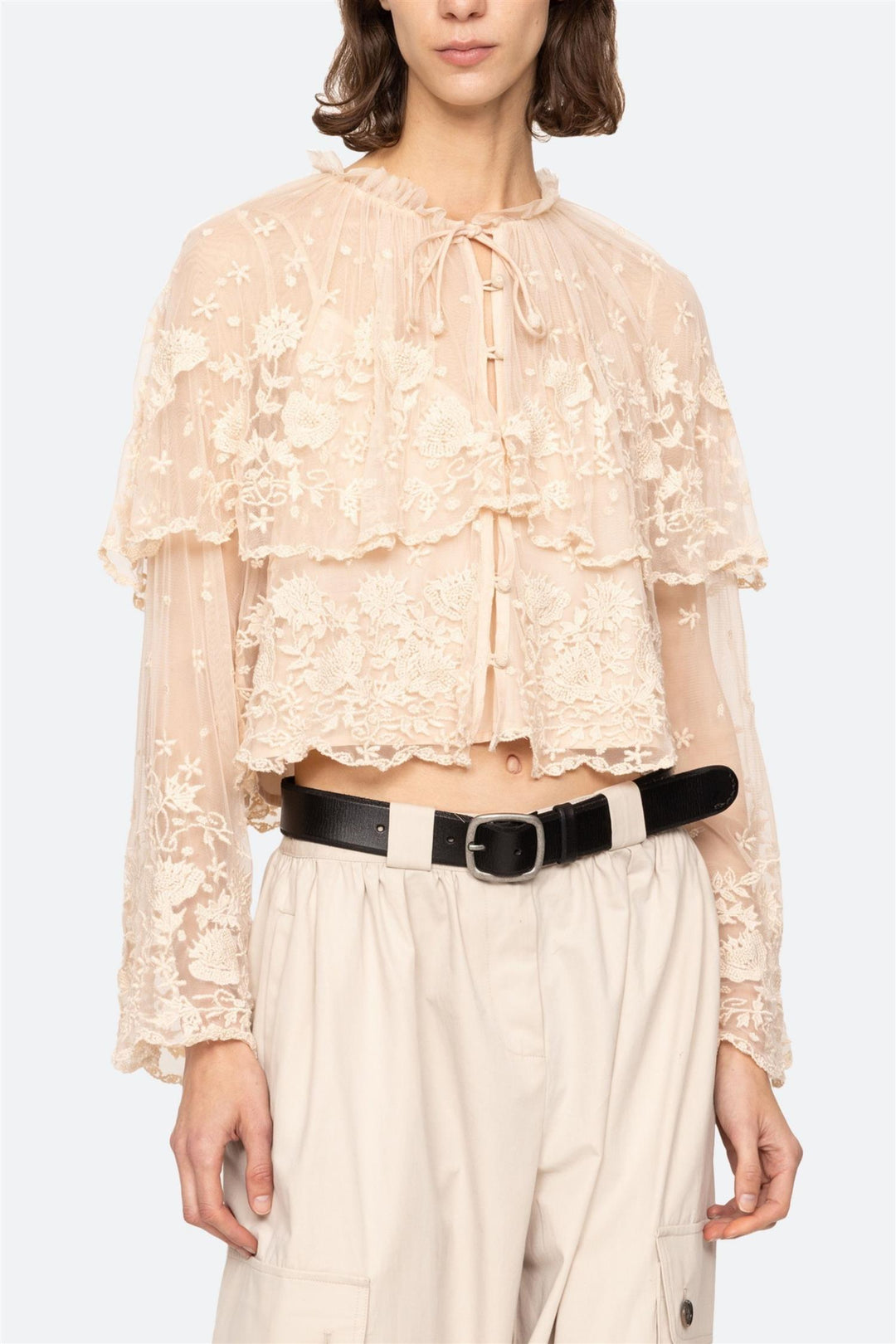 Bronte Embroidered Longsleeve Top Blush