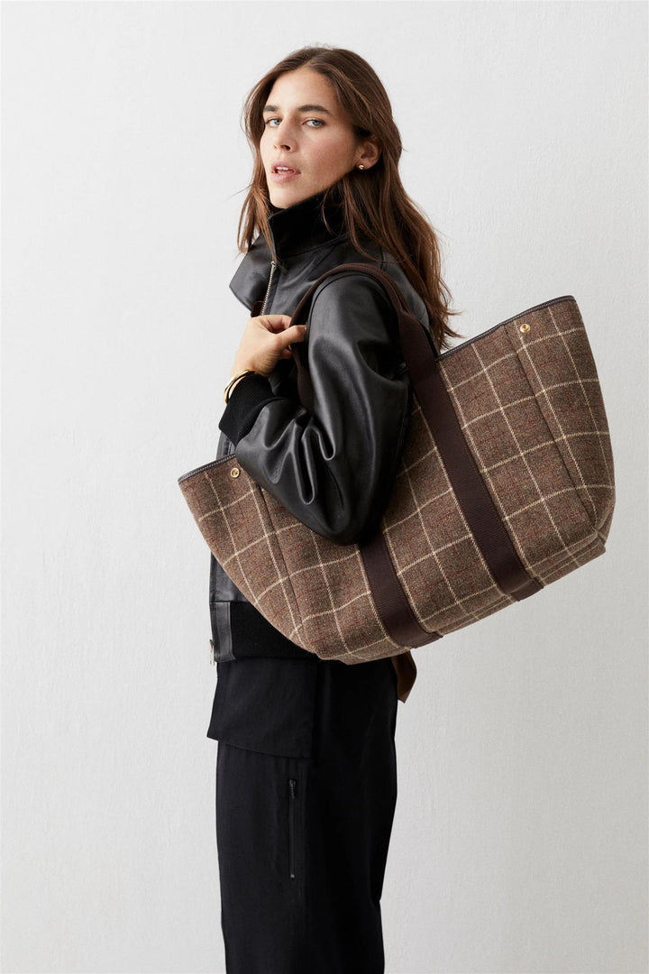 Traversée L Hunting Tweed 02 Brown