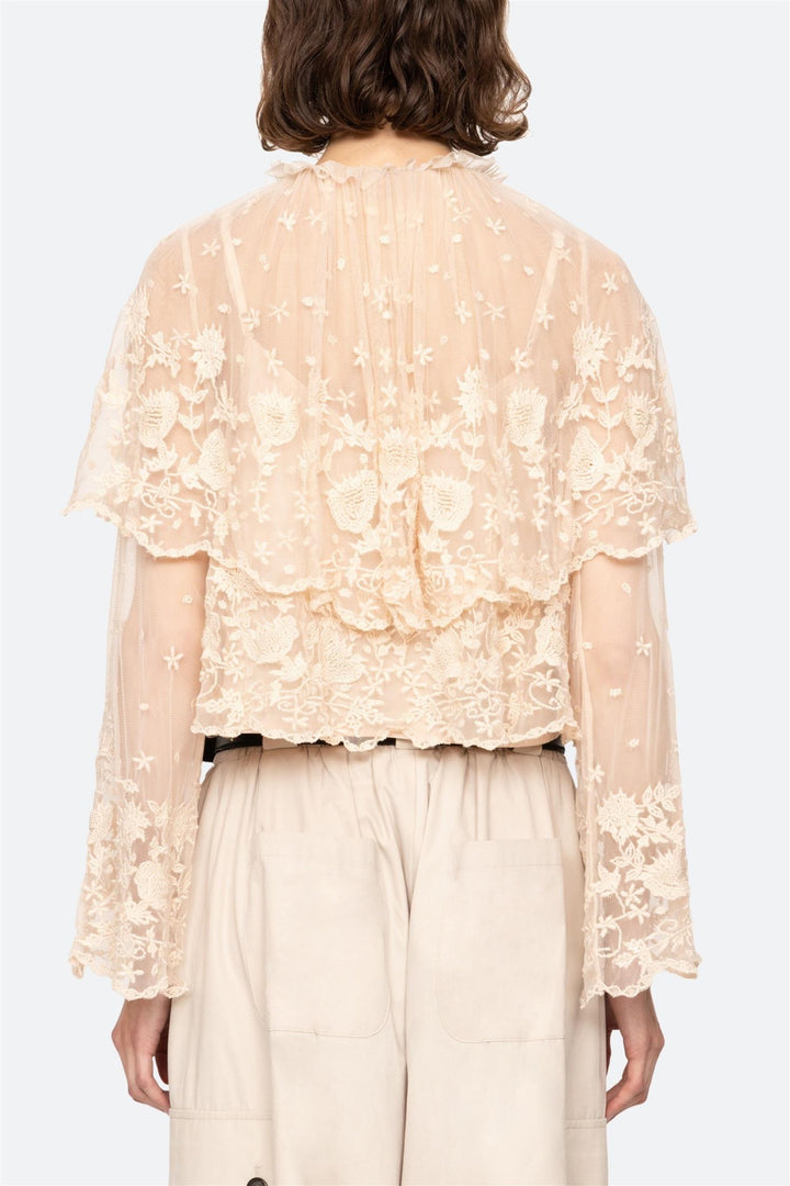 Bronte Embroidered Longsleeve Top Blush