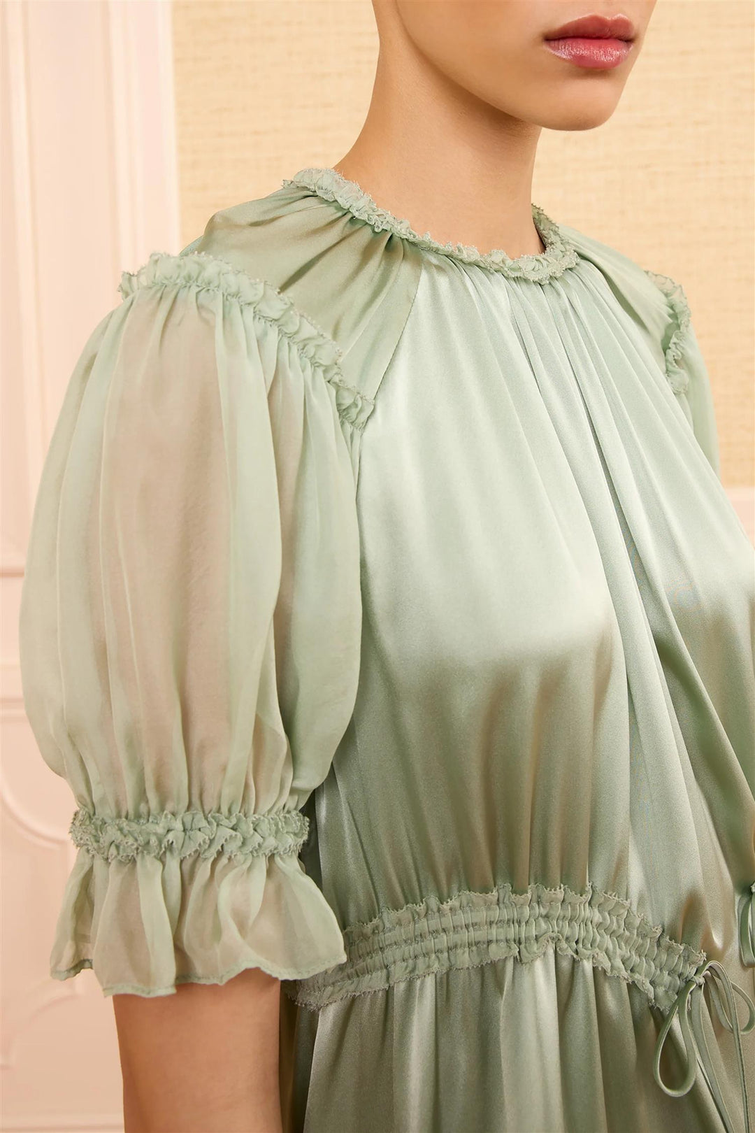 Juliette Short Sleeve Mini Dress Celadon