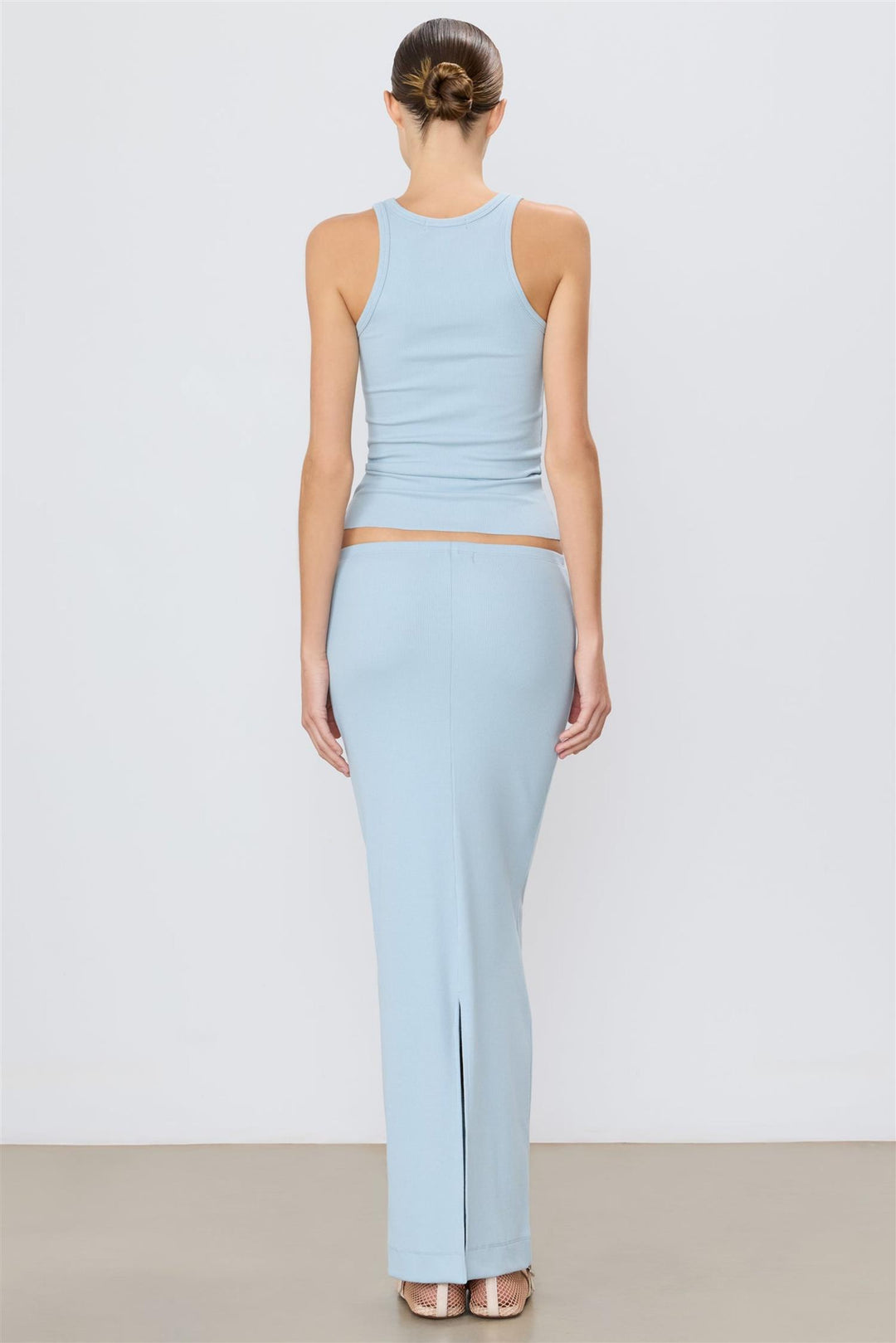 Emma Butter Rib Skirt Dusty Blue