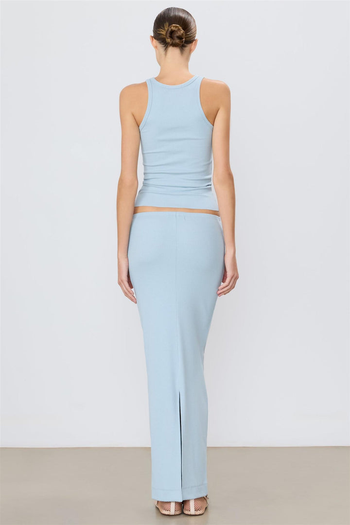 Emma Butter Rib Skirt Dusty Blue