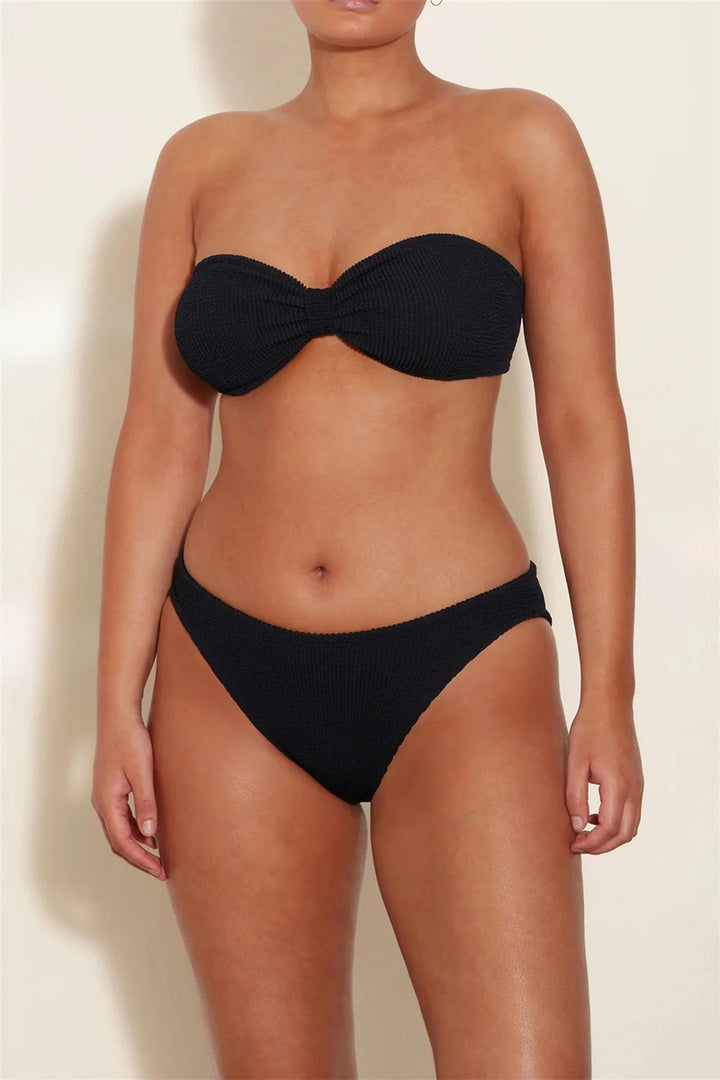 Coverage Jean Crinkle Bikini Black