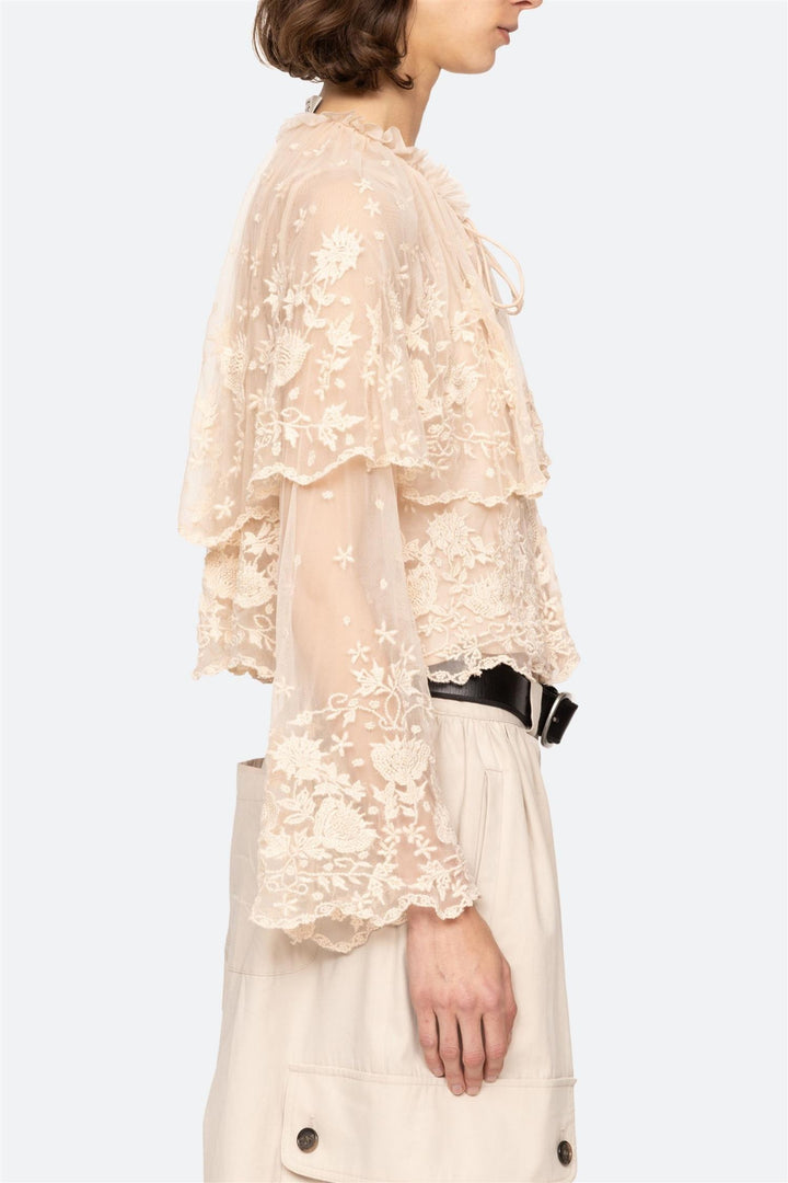 Bronte Embroidered Longsleeve Top Blush