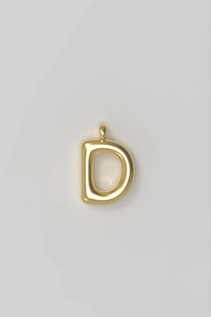 Letter Charm Large Plated