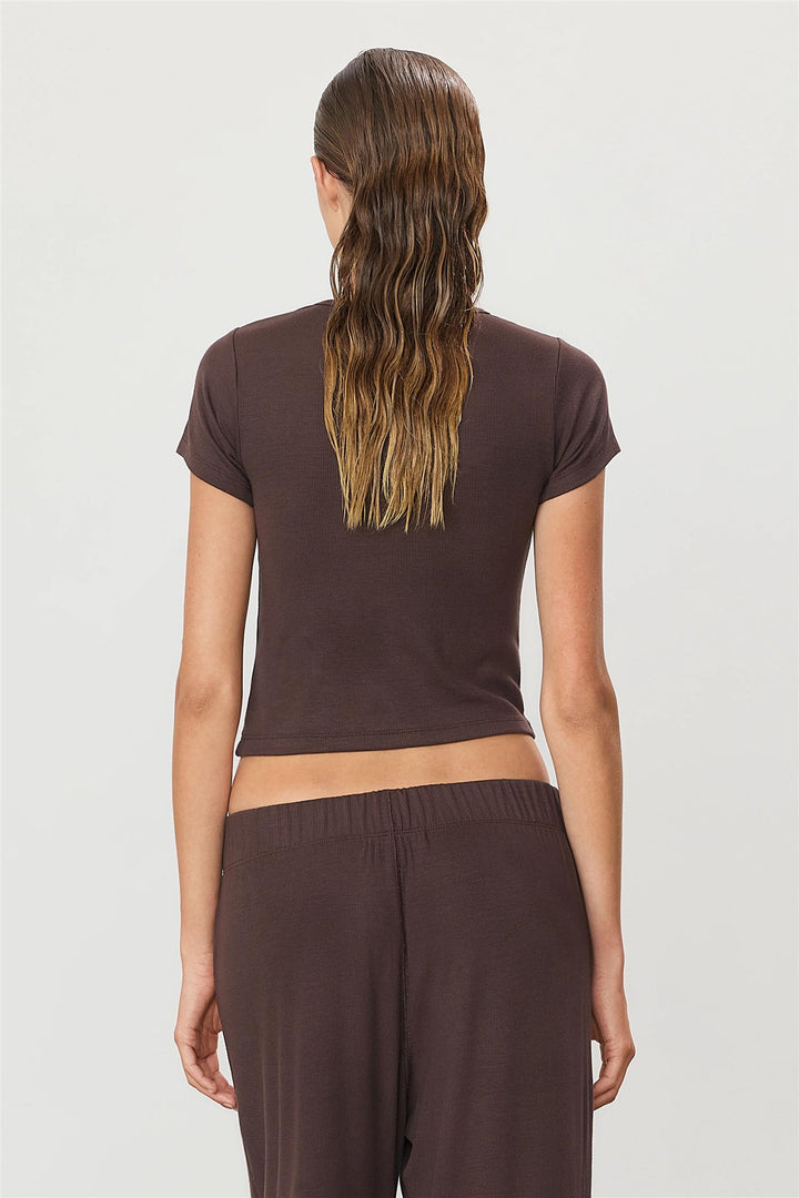 Butter Rib Short Sleeve Baby Tee Espresso