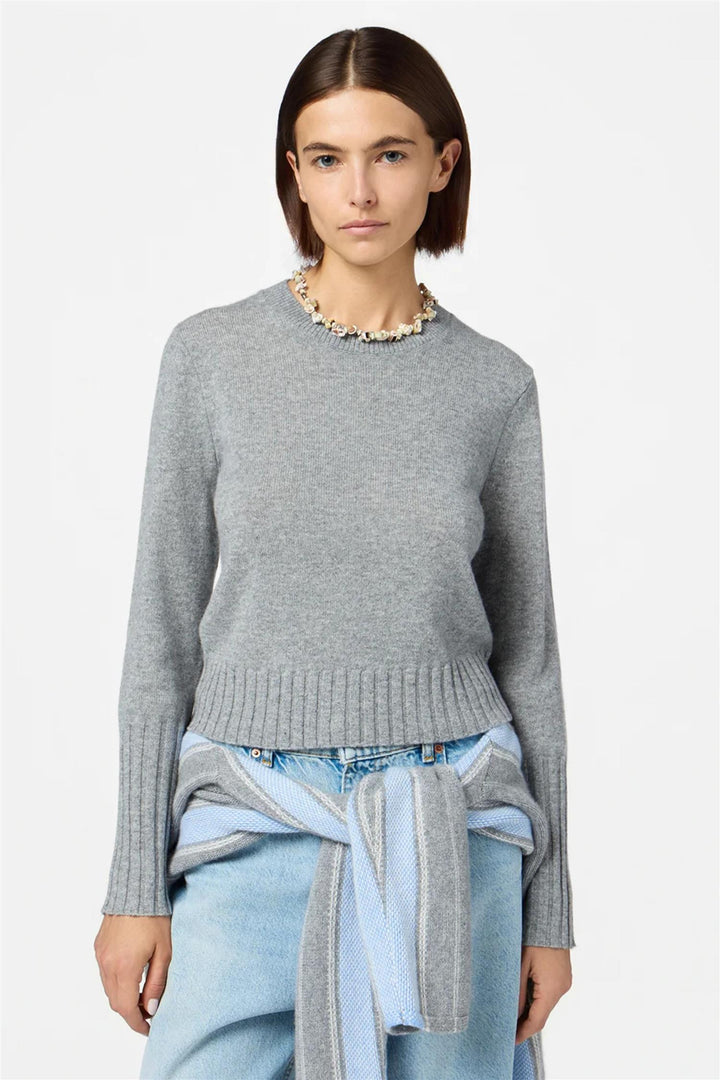 Shrunken Cashmere Crew Heather Grey