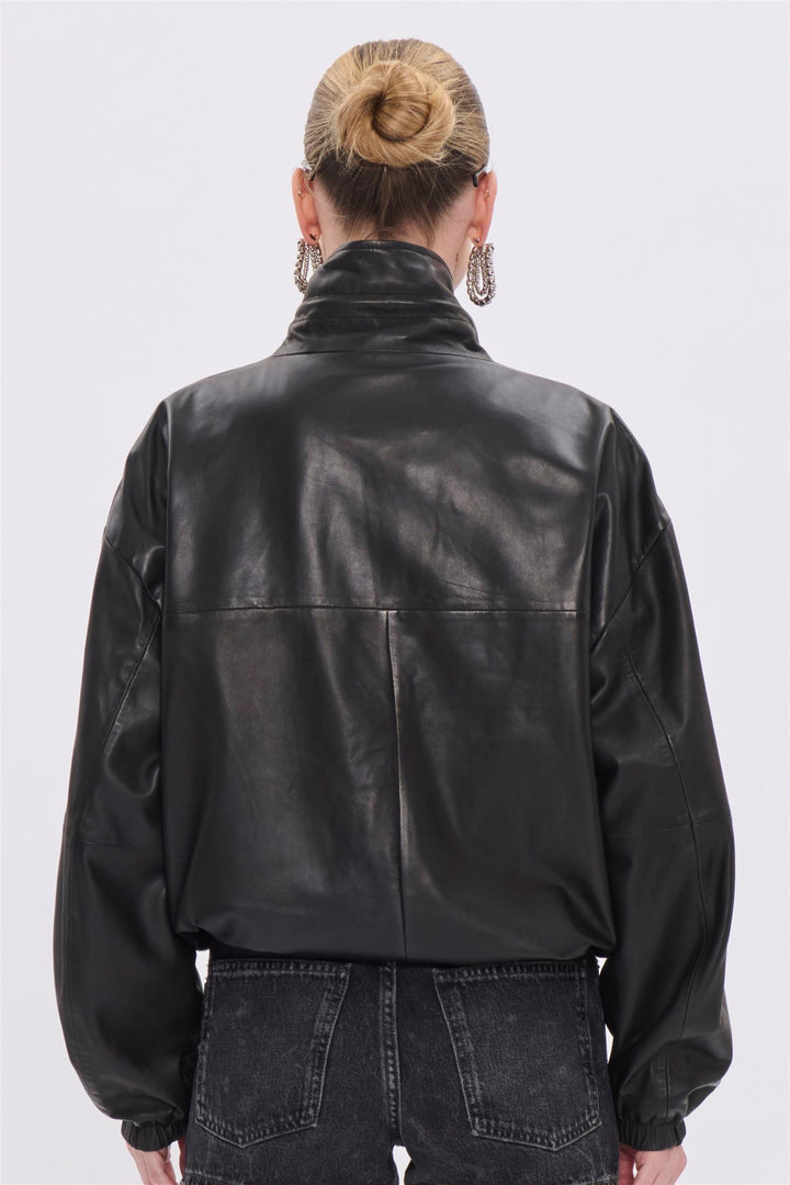 Jordan Nappa Leather Bomber Jacket Black