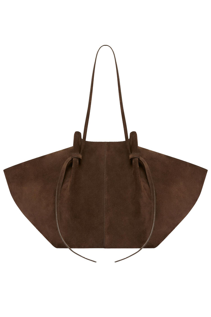 Large Mochi Suede Leather Chocolate