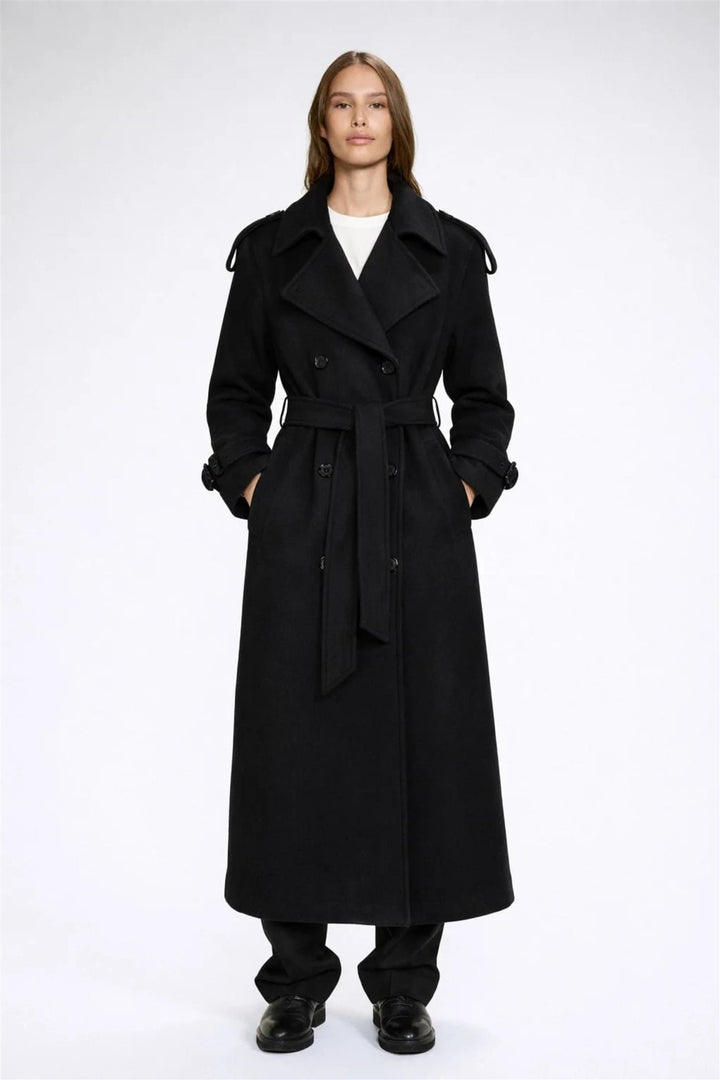 Wool Trench Coat Black