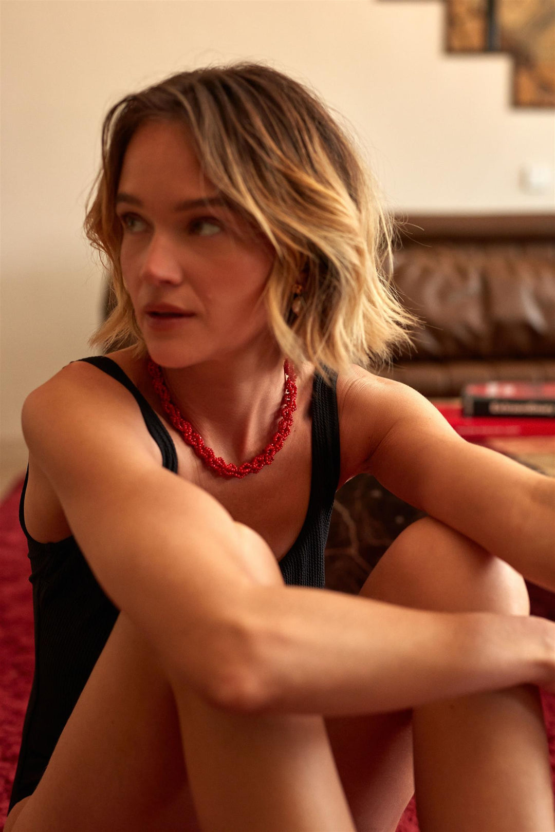 Scarlet Wave Neckace Bright Red