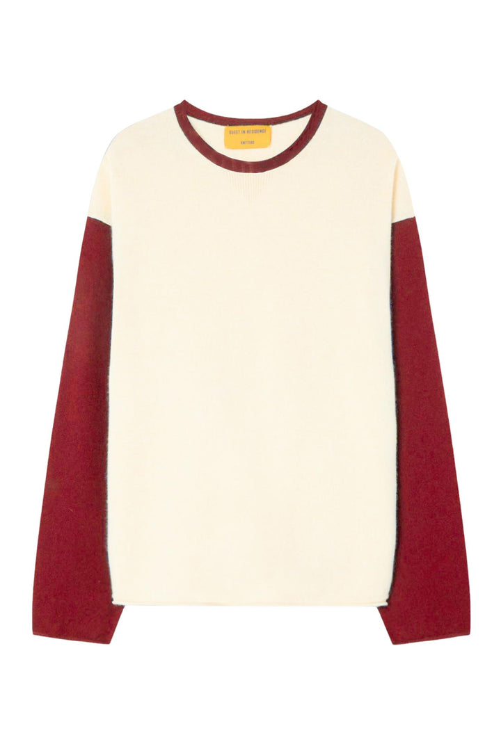 Baseball Oversized Crew Cream/Carmine