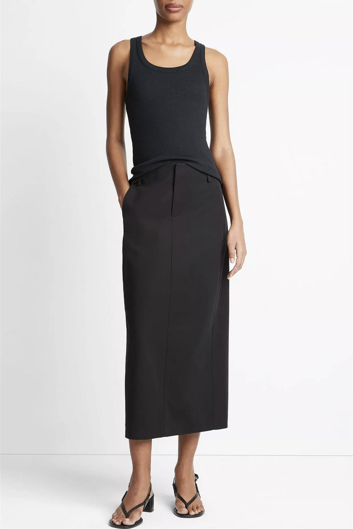 Straight Fit Trouser Skirt Black