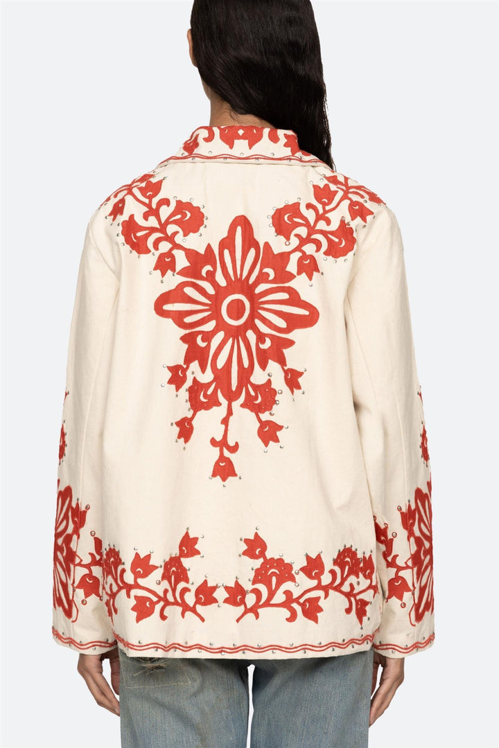 Liliana Applique Jacket Red