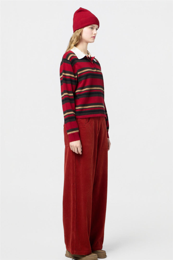 Cropped Stripe Rugby Ruby Combo