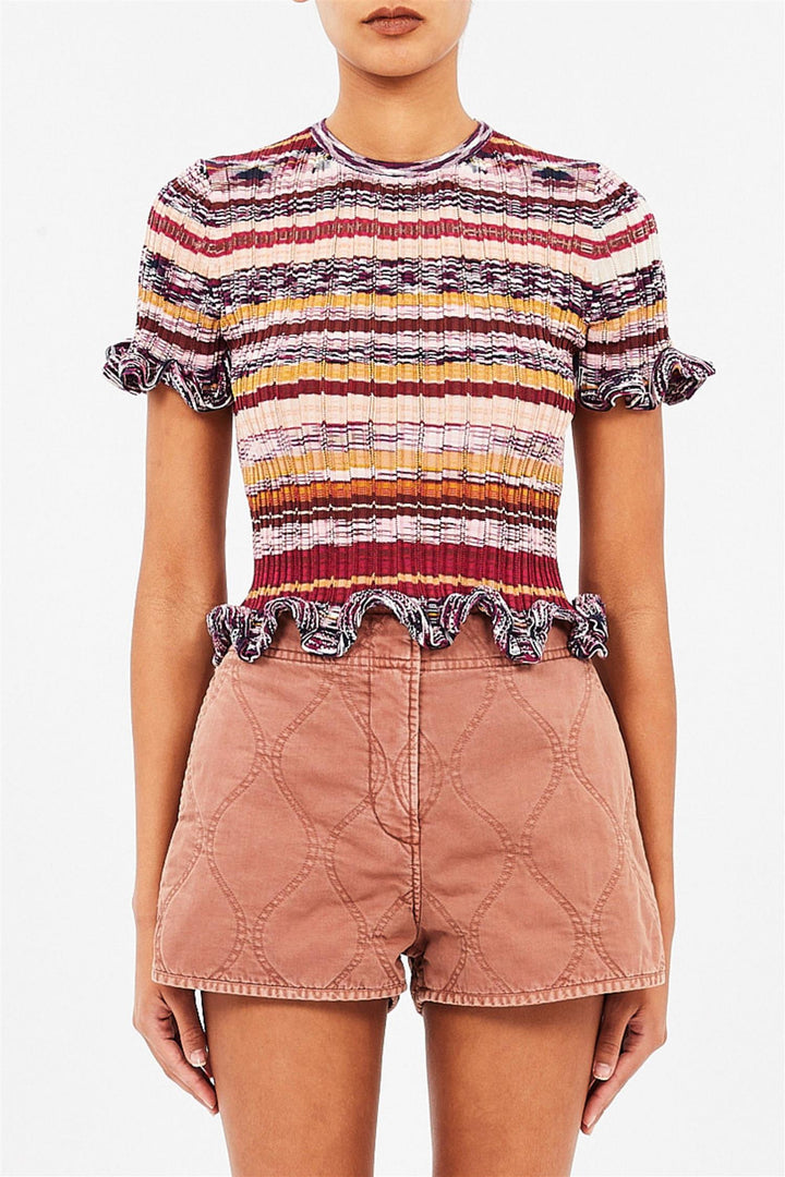 Miya Short Sleeve Knit Top Prism