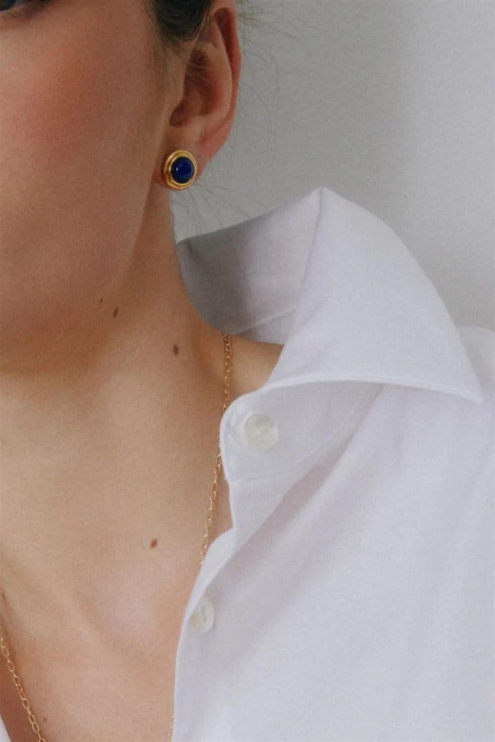 Lolly Stud Lapis Plated
