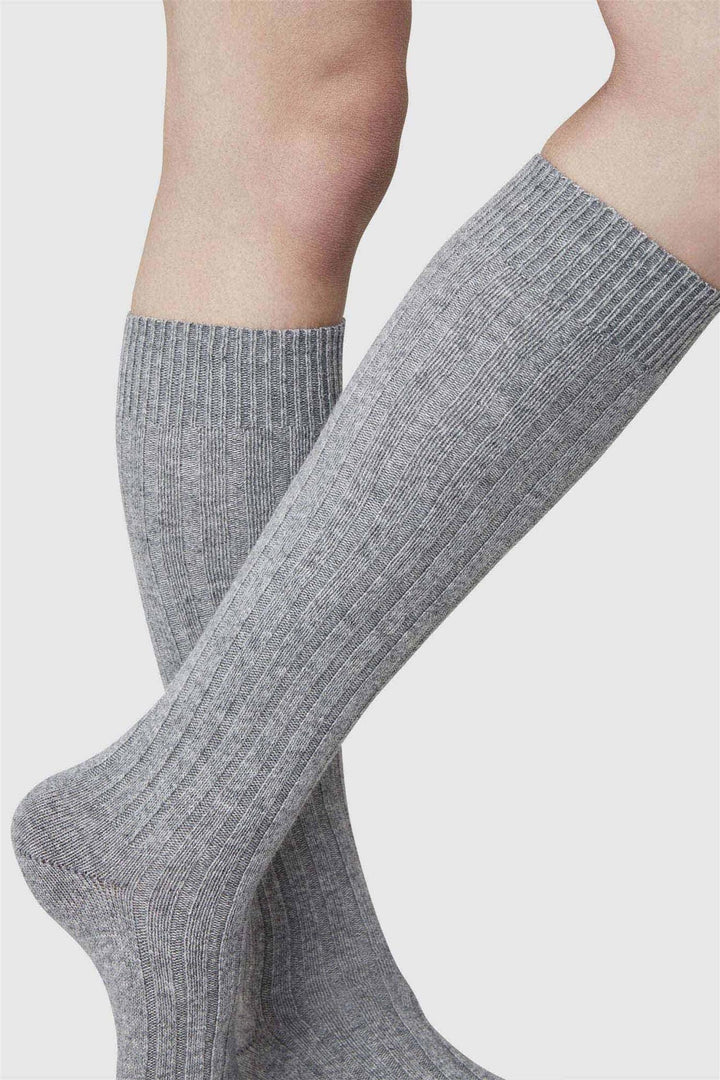 Bodil Chunky Knee-Highs Grey