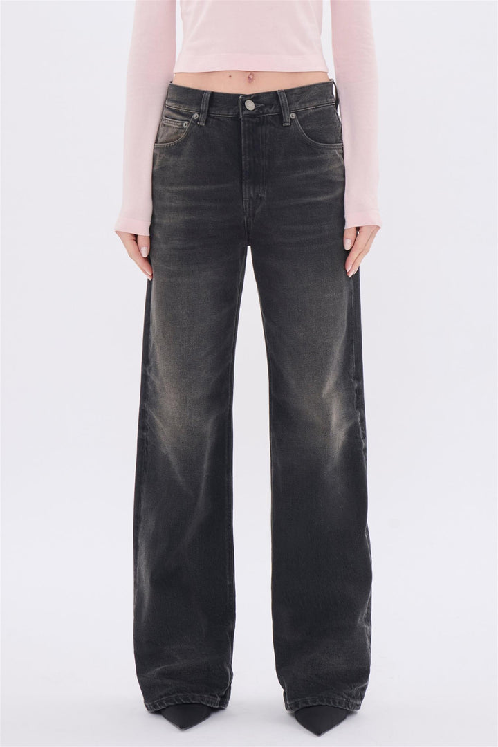 Korea Straight-Length Jeans Vintage Black