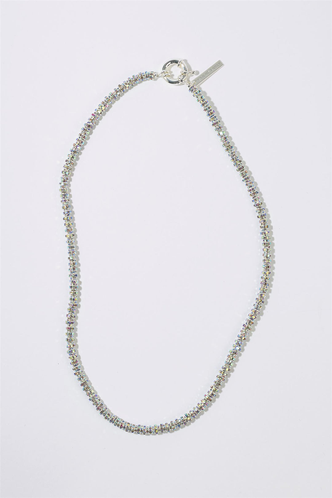 Skinny Diamond Necklace 45 cm. Silver