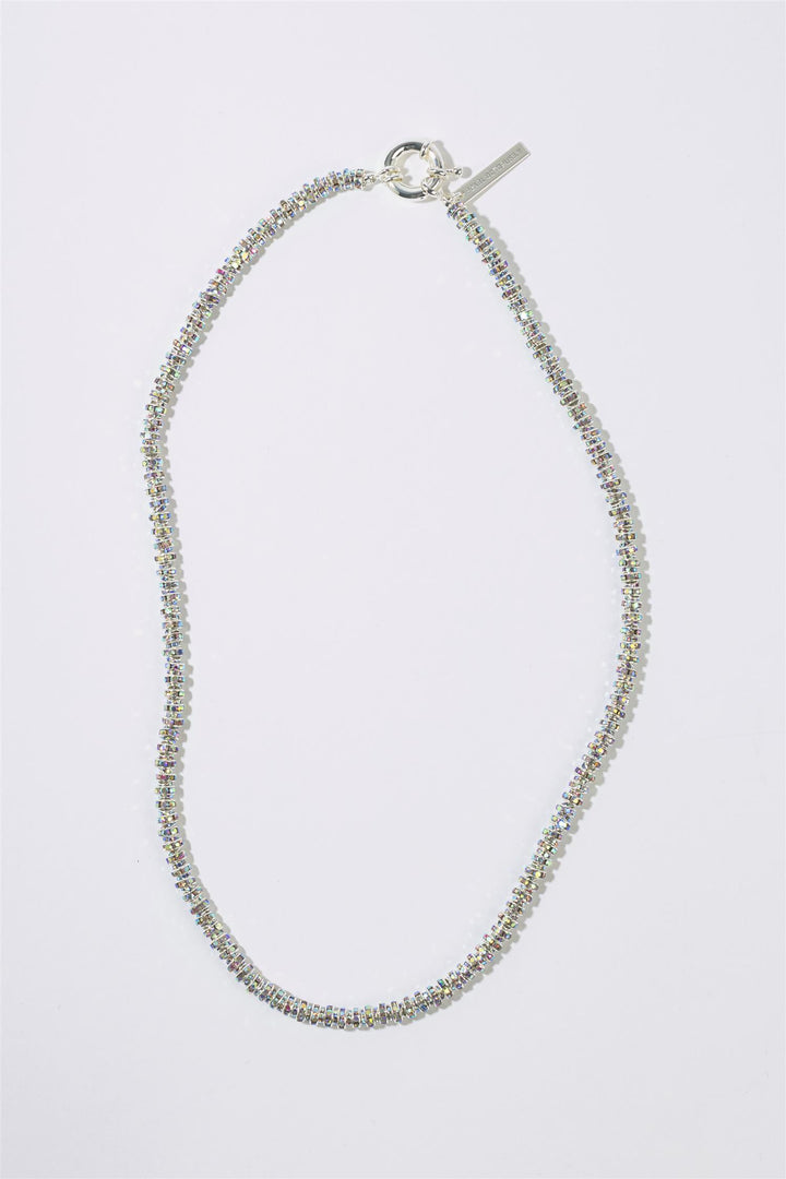 Skinny Diamond Necklace 45 cm. Silver