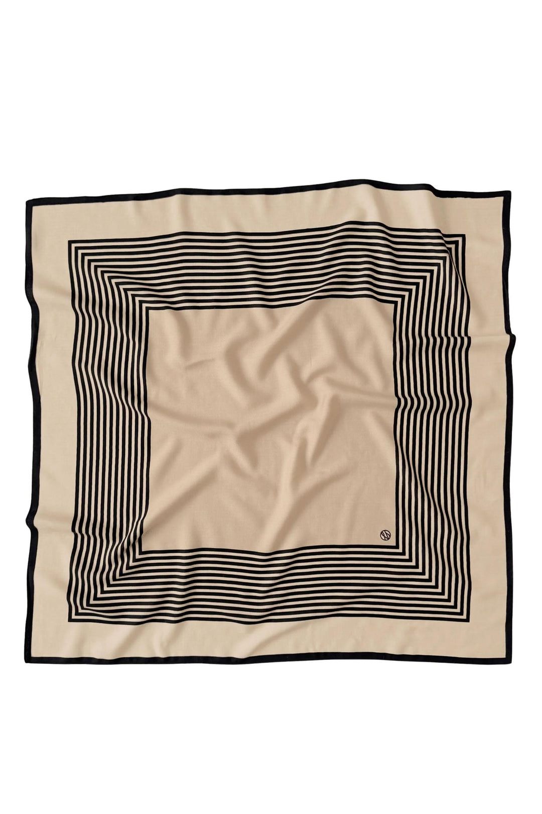 Wool No.1 Scarf 90 cm. Sand & Black