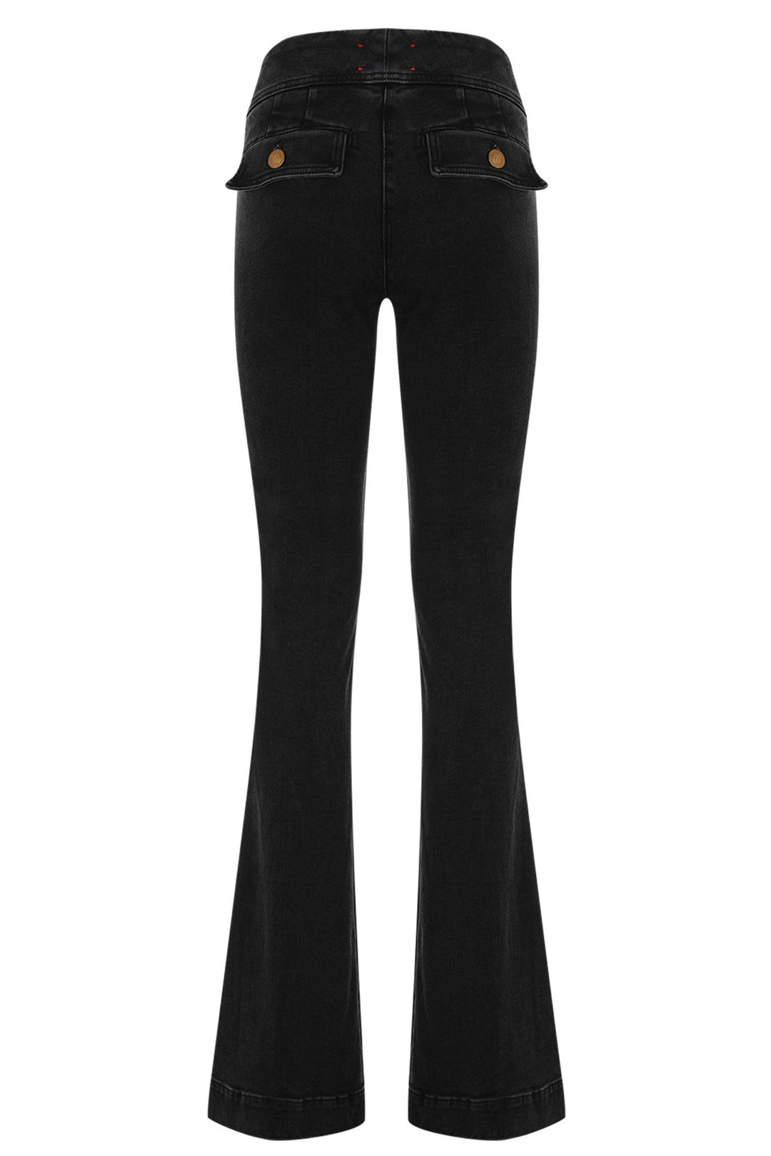 Anais Pocket Flared Jeans Black