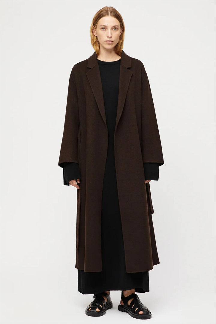 Double Wrap Coat Molé Brown