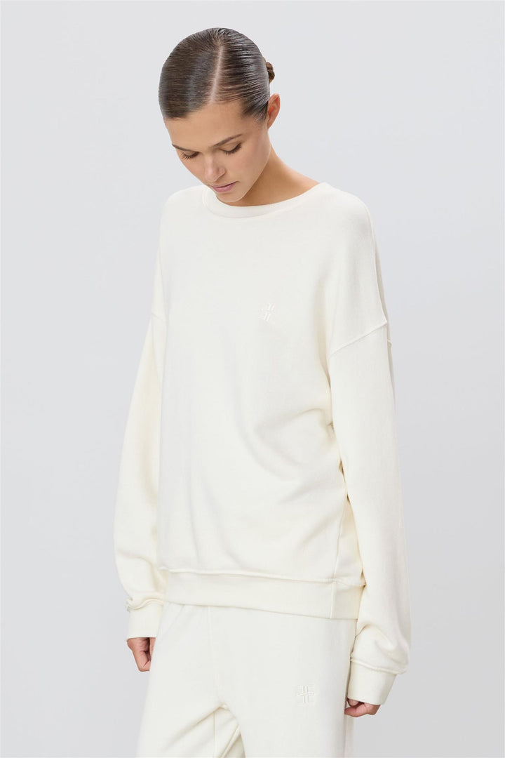 Oversized Crewneck Sweatshirt Cream