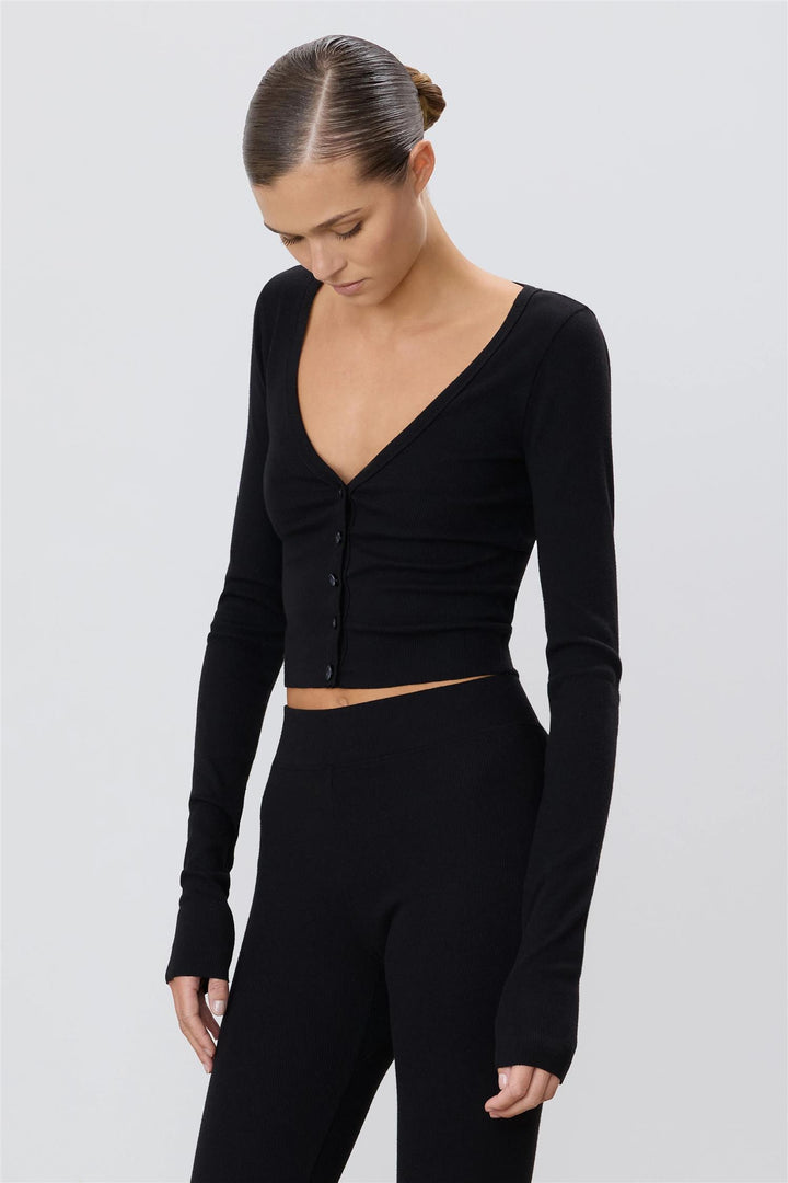 Cropped Cardigan Black
