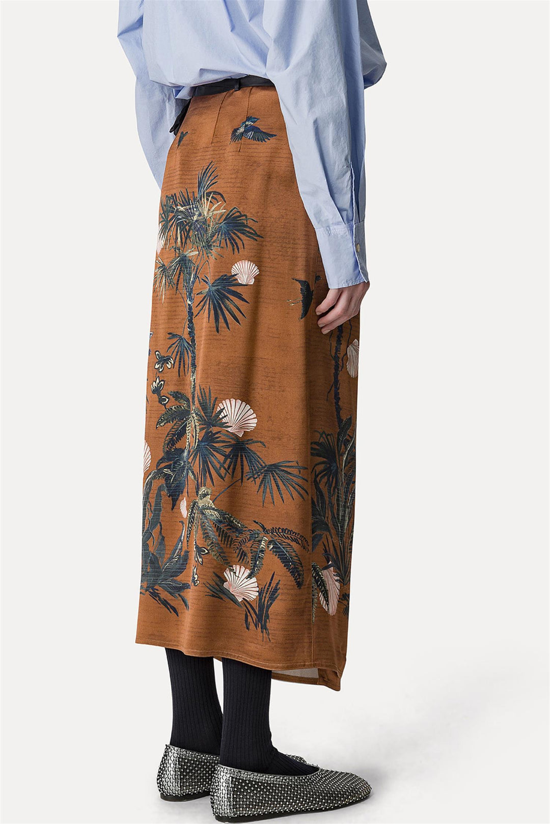 The Sacred Forest Satin Skirt Cacao