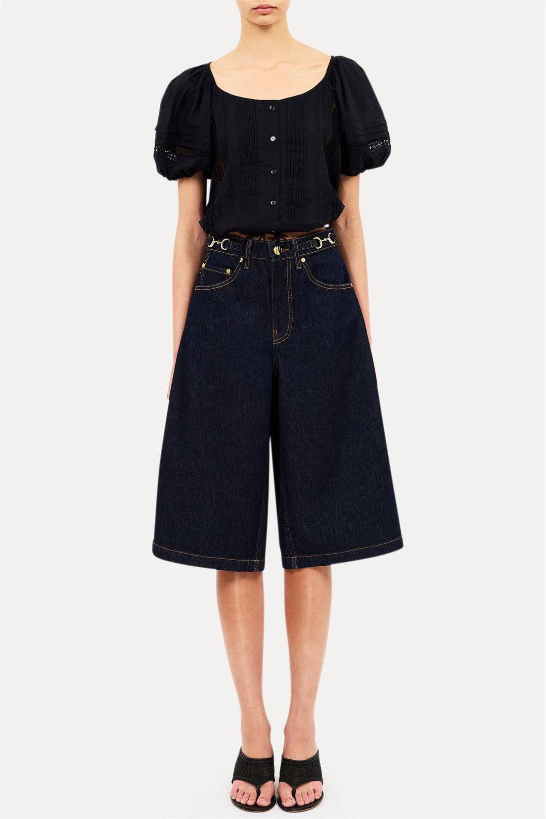Clara Short Sleeve Top Noir