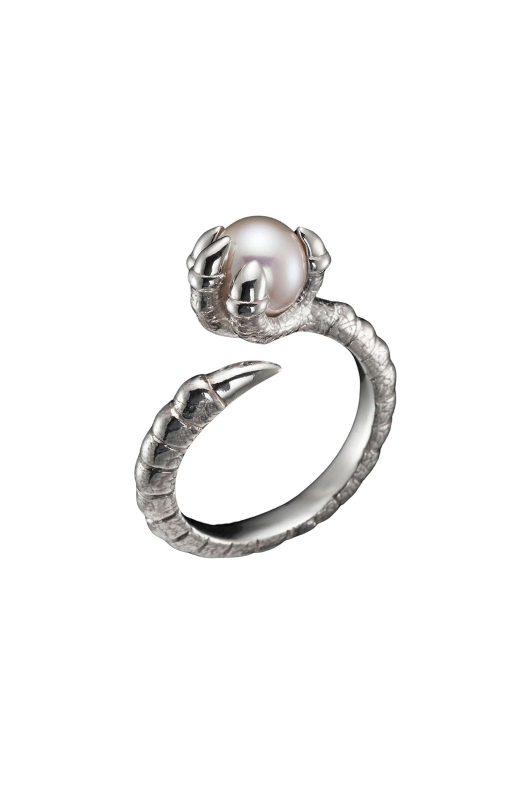 Claw Pearl Ring - Silver