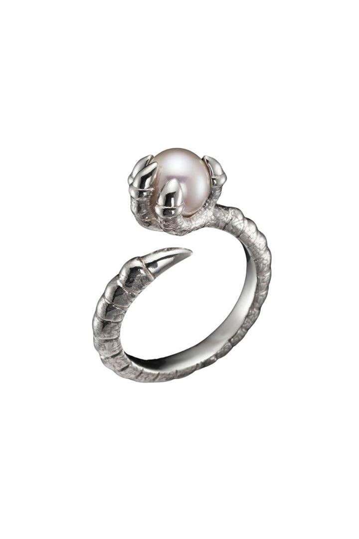 Claw Pearl Ring - Silver