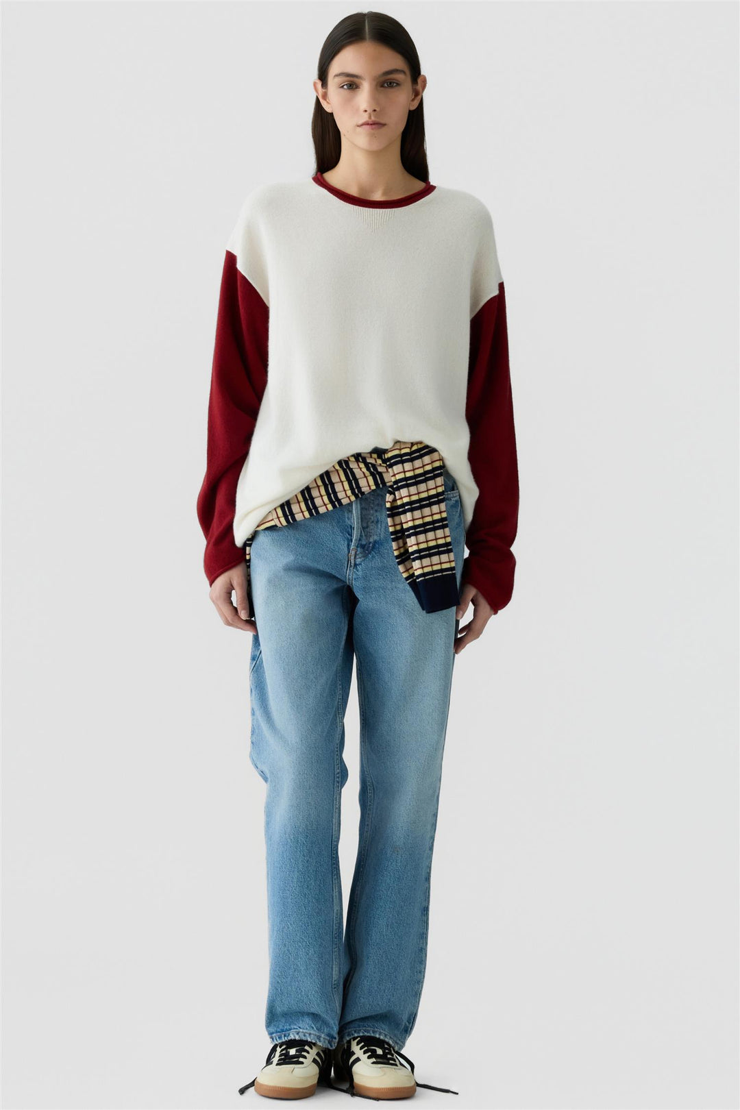Baseball Oversized Crew Cream/Carmine