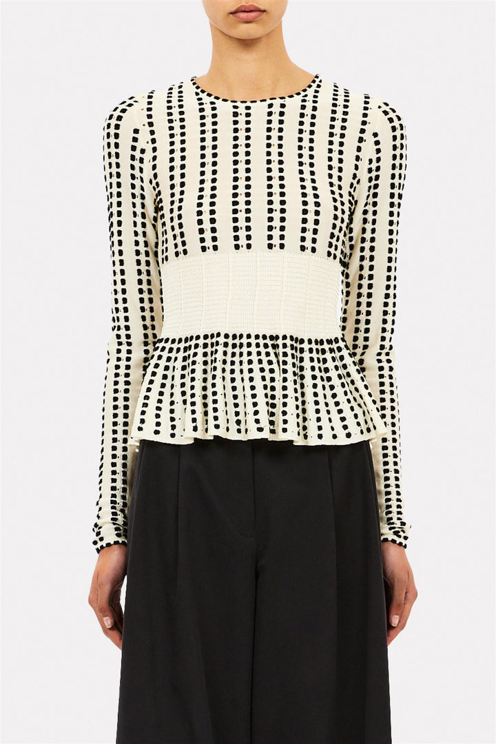 Serena Peplum Top Champagne